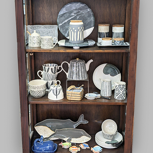 Pottery products on display at Newfoundland Weavery