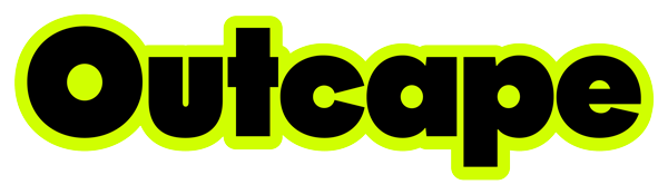 this is a wordmark logo that says 'Outcape' in bold lettering